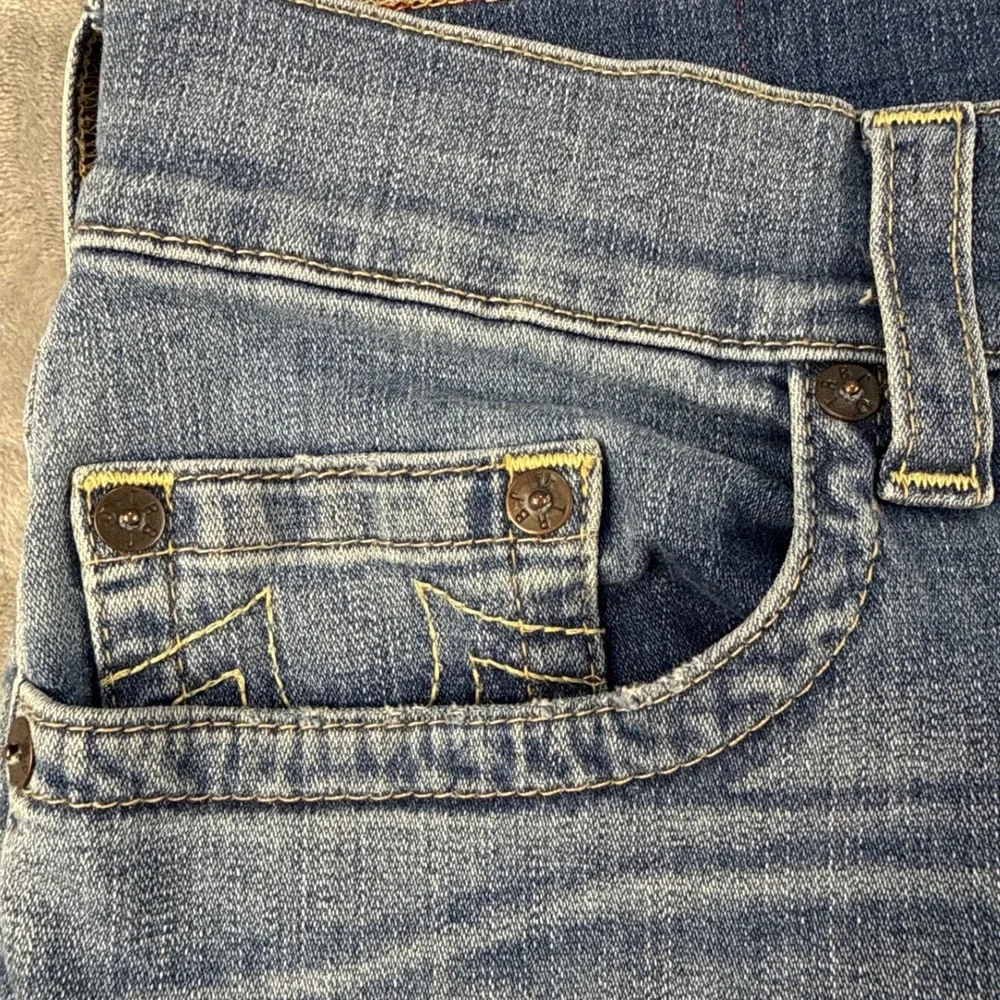 True Religion Jeans Mens 36 Geno No Flap SN Blue Americana Aqua EUC